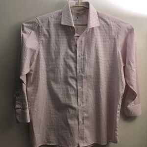 Bindle And Keep Mens Button Front Shirt No Size Tag White Pink